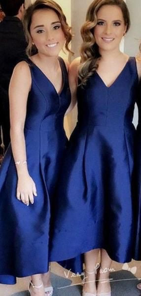 V Neck Tea Length Bridesmaid Dresses under 100