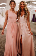 Load image into Gallery viewer, One Shoulder /V Neck Bridesmaid Dresses for Wedding Party