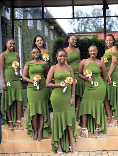 Light Olive Green Mismatch Bridesmaid Dresses