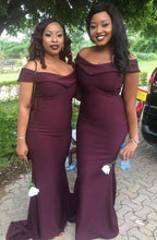 Laden Sie das Bild in den Galerie-Viewer, Off the Shoulder Bridesmaid Dresses Mermaid