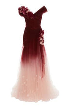 Load image into Gallery viewer, V Neck Gradient Prom Dresses Tulle