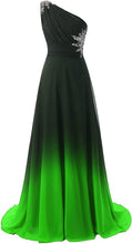 Cargar imagen en el visor de la galería, One Shoulder Gradient Prom Dresses