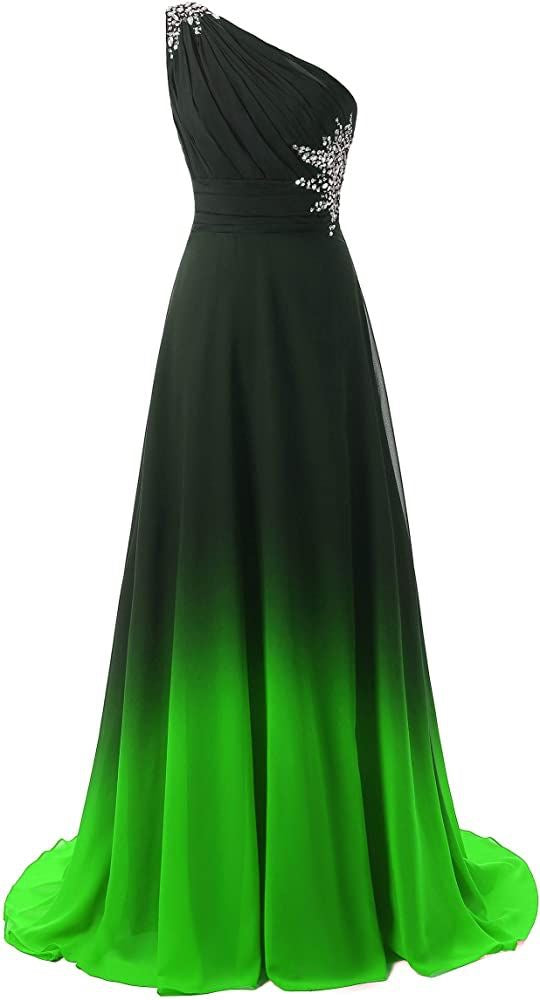 One Shoulder Gradient Prom Dresses