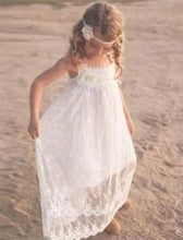 Carica l&#39;immagine nel visualizzatore di Gallery, Boho Beach Flower Girl Dresses for Wedding Party