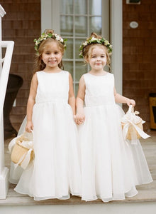 Floor Length Flower Girl Dresses Waist with Sequins