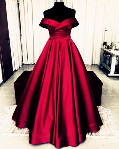 Off the Shoulder Prom Dresses Long Evening Gown