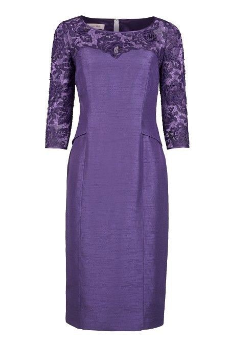 Purple Knee Length Mother of the Bride Dresses with Sleeves