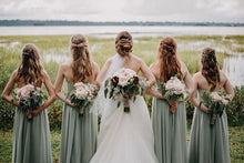 Laden Sie das Bild in den Galerie-Viewer, Halter Sage Long Bridesmaid Dresses Under 100