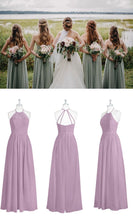 Laden Sie das Bild in den Galerie-Viewer, Halter Sage Long Bridesmaid Dresses Under 100