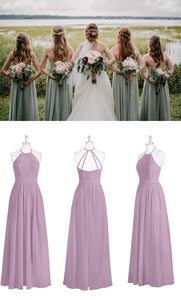 Halter Sage Long Bridesmaid Dresses Under 100