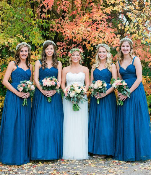 Straps Long Bridesmaid Dresses under 100