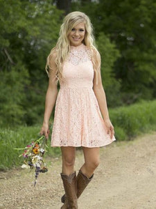 Country Pink Short Country Bridesmaid Dresses