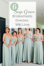 Laden Sie das Bild in den Galerie-Viewer, Sage Green Bridesmaid Dresses Chiffon Under 100