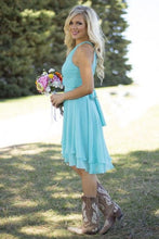 Load image into Gallery viewer, Short Blue Bridesmaid Dresses for Wedding Party