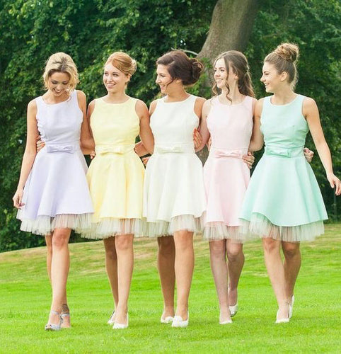 Square Short Bridesmaid Dresses for Wedding Party
