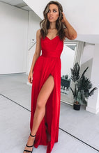 Charger l&#39;image dans la galerie, Spaghetti Straps Slit Side Long Prom Dresses for Women