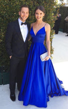 Cargar imagen en el visor de la galería, Spaghetti Straps Long Royal Blue Prom Dresses Long Evening gowns