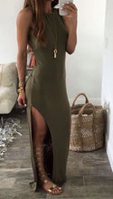 Laden Sie das Bild in den Galerie-Viewer, Olve Green Long Prom Dresses with Slit Side