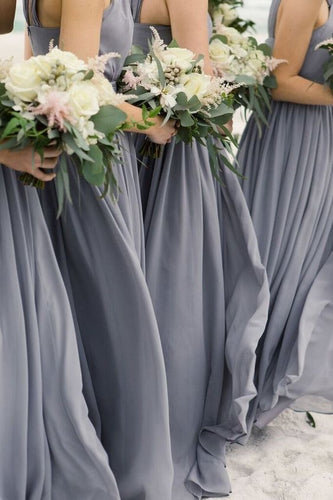 V Neck Long Bridesmaid Dresses for Wedding Party Under 100