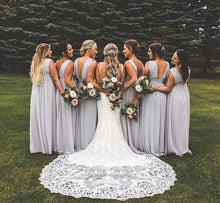 Laden Sie das Bild in den Galerie-Viewer, Deep V Neck Long Bridesmaid Dresses under 100