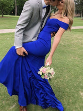 Load image into Gallery viewer, Spaghetti Straps Royal Blue Mermaid Prom Dresses Under 100
