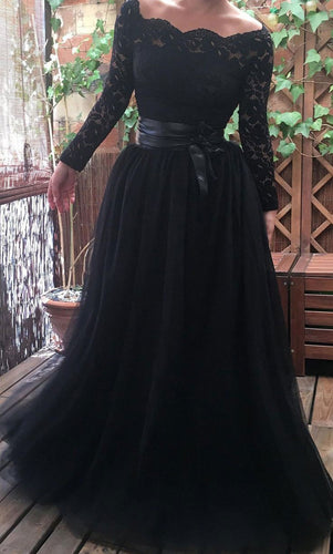 Black Prom Dresses with Long Sleeves