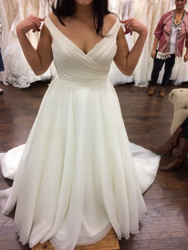 Plus Size V Neck Wedding Dresses Bridal Gown