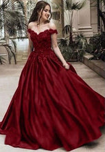 Load image into Gallery viewer, Off the Shoulder Prom Dresses Quinceanera Gown with Appliques