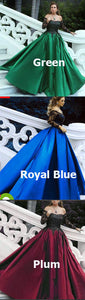 Bateau Long Prom Dresses with Full Sleeves Pageant Gown