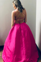 Load image into Gallery viewer, Criss Cross Fuchsia Long Prom Dresses  PG001
