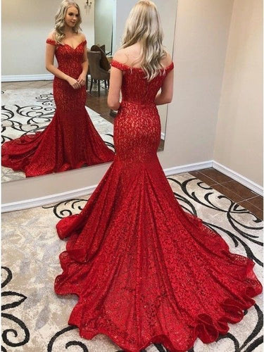 Off the Shoulder Mermaid Prom Dresses Evening Gowns