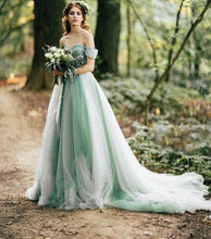 Cargar imagen en el visor de la galería, Off the Shoulder Tulle Wedding Dresses Bridal Gown