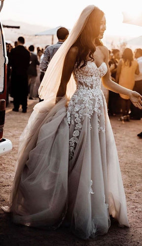 Sweetheart Tulle Wedding Dresses Bridal Gown