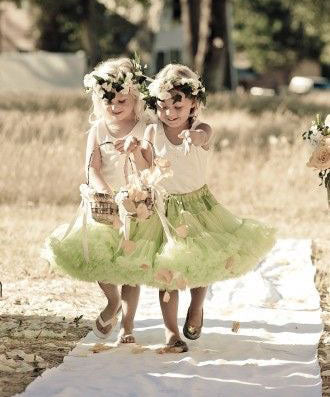 Two Piece TuTu Skirt Flower Girl Dresses for Wedding