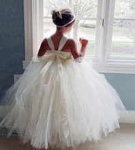 Load image into Gallery viewer, Ball Gown White Flower Girl Dresses with Bowknot