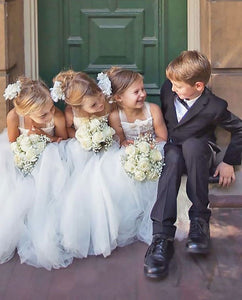 Ball Gown White Flower Girl Dresses with Bowknot