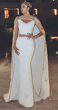 Laden Sie das Bild in den Galerie-Viewer, V Neck White Long Prom Dresses JH9