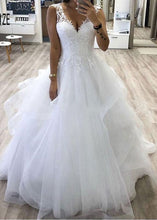 Load image into Gallery viewer, V Neck Wedding Dresses Bridal Gown with Appliques
