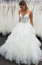 Load image into Gallery viewer, Spaghetti Straps Wedding Dresses Bridal Gown with Appliques