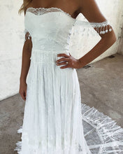 Load image into Gallery viewer, Off the Shoulder Boho Lace Wedding Dresses Bridal Gowns