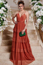 Charger l&#39;image dans la galerie, Spaghetti Straps Burnt Orange Bridesmaid Dresses