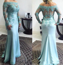 Load image into Gallery viewer, Bateau Long Mermaid Prom Dresses with Appliques
