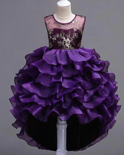 Charger l&#39;image dans la galerie, Purple Flower Girl Dresses Pageant Dresses with Beaded