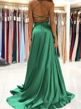 Laden Sie das Bild in den Galerie-Viewer, V Neck Prom Dresses with Slit