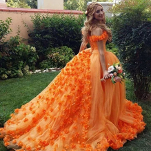 Load image into Gallery viewer, Orange Prom Dresses Birthday Gown Pageant Gown