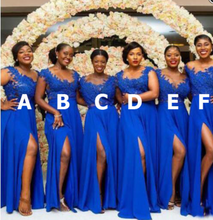 Load image into Gallery viewer, Bridesmaid Dresses Royal Blue with Appliques Lace