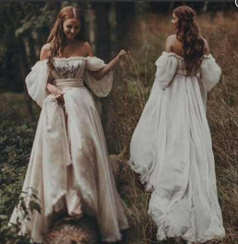 Vintage Ivory Wedding Dresses Bridal Gown