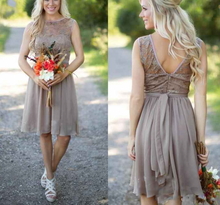 Load image into Gallery viewer, Short Bridesmaid Dresses Chiffon with Lace
