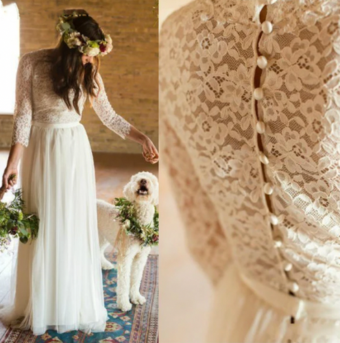 Vintage Wedding Dresses Bridal Gown with Sleeves