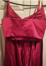 Cargar imagen en el visor de la galería, Two Piece V Neck Prom Dresses Red Floor Length